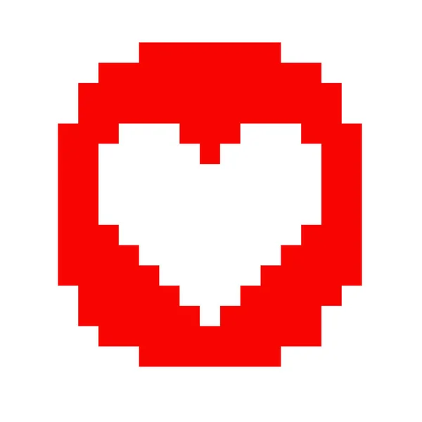 Pixel arte corazón amor color icono San Valentín conjunto — Archivo Imágenes Vectoriales