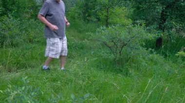 Yeşil ormanda bir adam