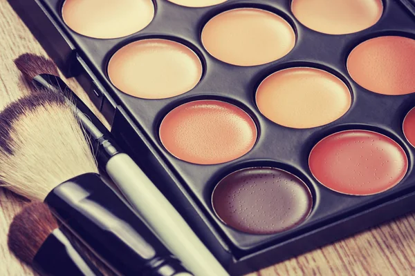 Professional Makeup Palette Makeup Brushes Makeup Products Toning — Stock Photo, Image