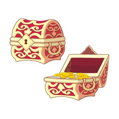 Oyun arayüzü için tahta sandık ayarlandı, bozuk paralarla kapatıldı ve açıldı