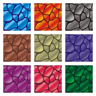 2B oyun arkaplanı oluşturmak için pürüzsüz desen ve taş desenleri koleksiyonu