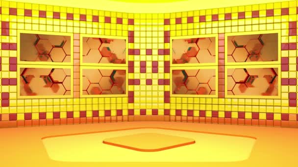 Studio Diffusion Virtuel Avec Boucle Vidéo Abstraite Zone Écran Vert — Video