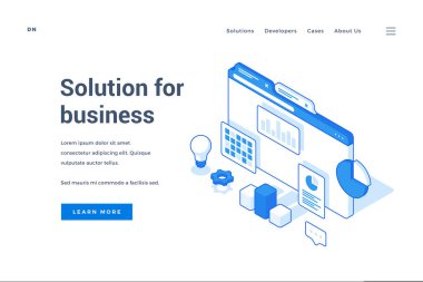 Web afişi iş için yaratıcı çözümler sunuyor