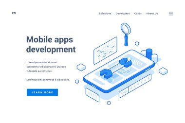 Mobil uygulamalar geliştirme servisi için web pankartı