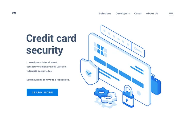 Веб банер служби безпеки кредитних карток — стоковий вектор