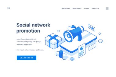 Sosyal ağ tanıtım kampanyası için web pankartı