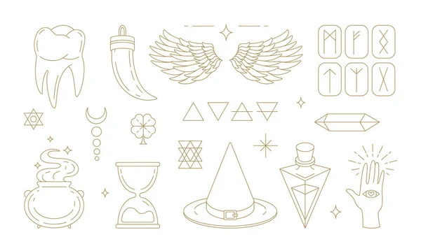 Conjunto de varios símbolos esotéricos y mágicos — Archivo Imágenes Vectoriales