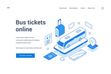 Otobüs biletleri satış servisi için web pankartı