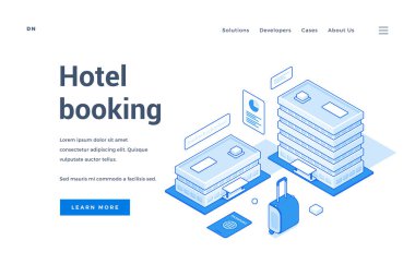 Otel rezervasyon servisi reklamı için web pankartı