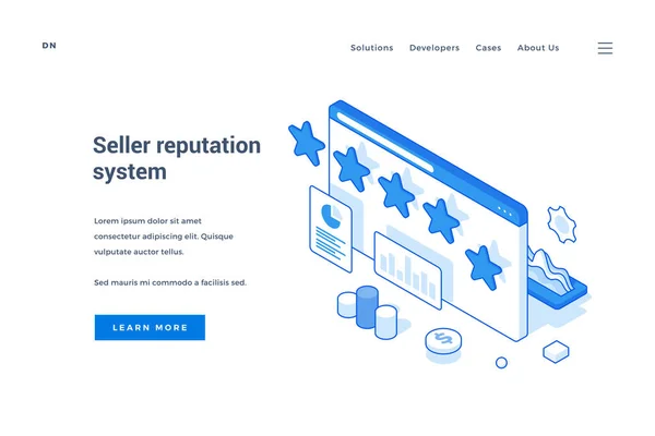 Web banner pro moderní systém reputace prodejce — Stockový vektor