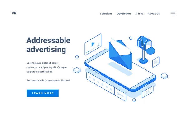 Bannière Web pour la publicité de service de publicité adressable — Image vectorielle