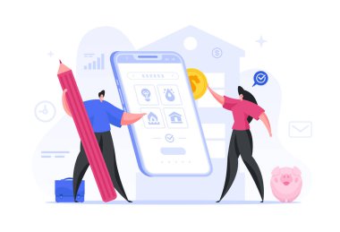 Akıllı telefon vektör kavramında bir çevrimiçi uygulama aracılığıyla kamu hizmetleri için aile ödemesi