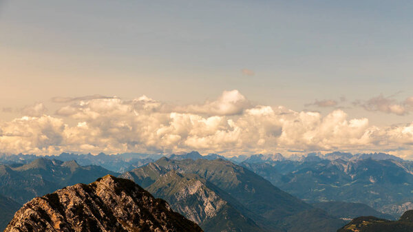 The peak of M. Cjampon in the Italian Alps