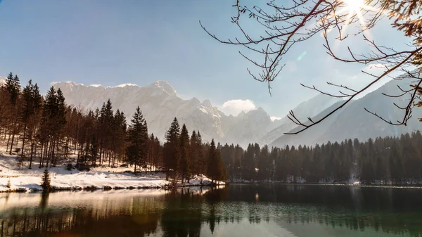 Arriva Primavera Lago Alpino — Foto Stock