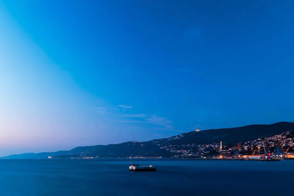 Noite Inverno Golfo Trieste — Fotografia de Stock