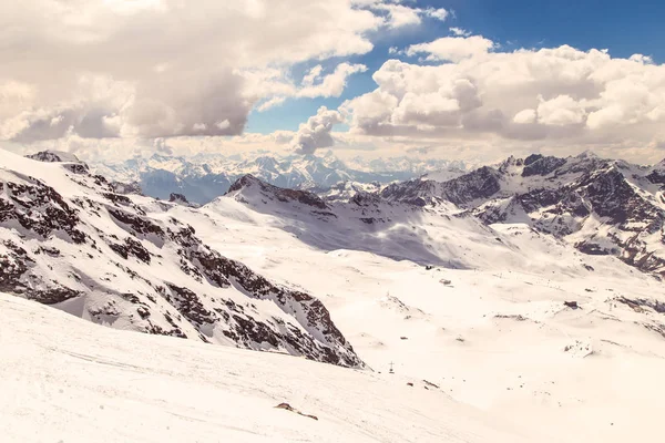 Dia Primavera Glaciar Monte Cervinio Itália — Fotografia de Stock