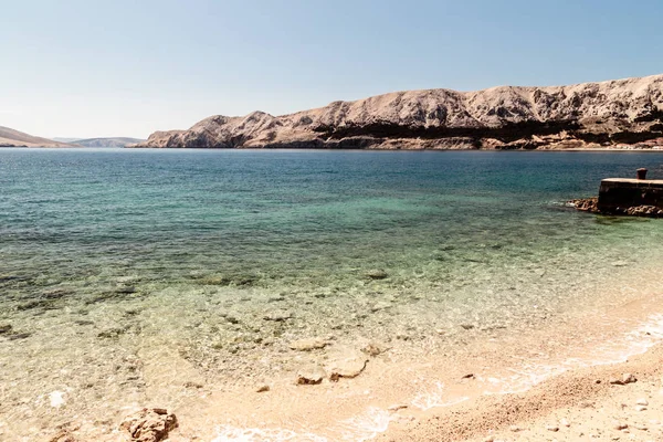 Baška Její Pláž Slunečného Dne — Stock fotografie