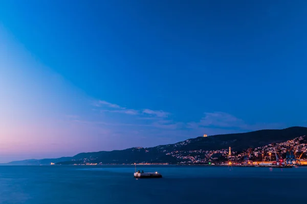 Noite Inverno Golfo Trieste — Fotografia de Stock