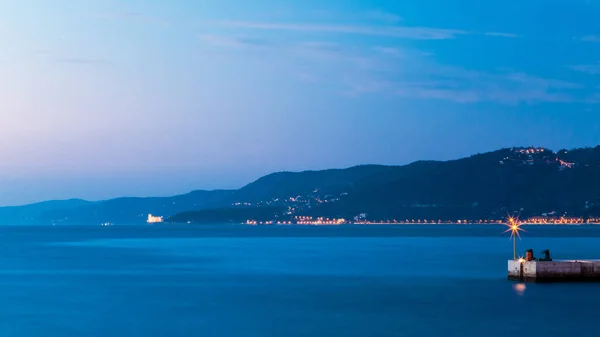 Noche Invierno Golfo Trieste — Foto de Stock