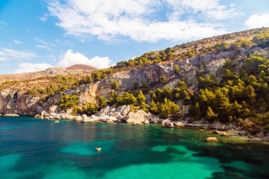 Hırvatistan denizde güneşli bir gün