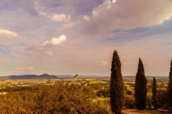 Pôr Sol Perto Abadia Rosazzo Friuli Itália — Fotografia de Stock