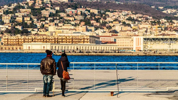 Winter Evening Gulf Trieste — Stock Photo, Image