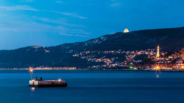 Noite Inverno Golfo Trieste — Fotografia de Stock