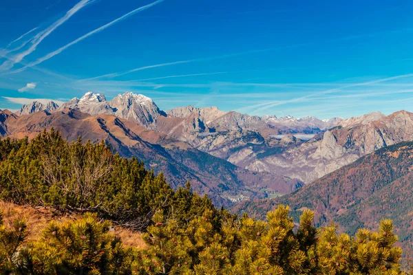 Journée Ensoleillée Dans Les Alpes Carniques Lors Automne Coloré — Photo
