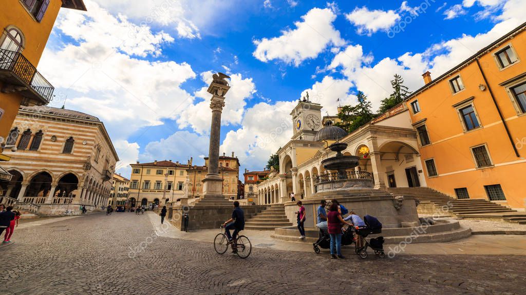 The beautiful city of Udine in a spring afternoon