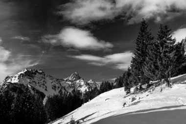 bir kar yağışı sonra İtalyan Alpleri'nde kış günü
