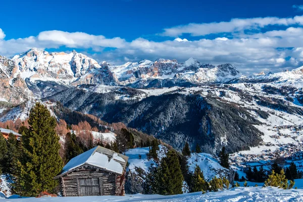 Belas Dolomitas Italianas Dia Inverno — Fotografia de Stock