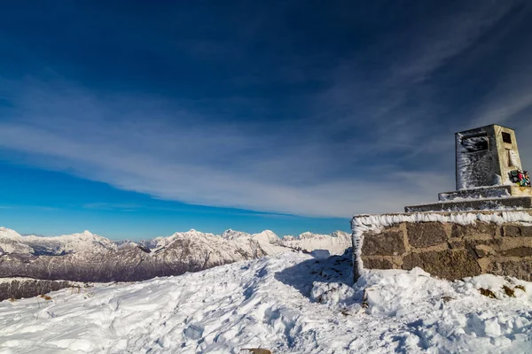 Mont Matajur Italie Par Une Journée Ensoleillée Hiver — Photo