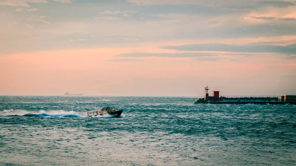 Une Journée Froide Venteuse Dans Port Trieste Italie — Photo