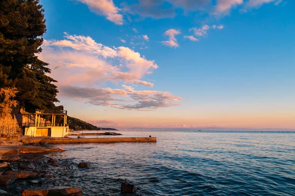 Puesta de sol en el mar, Trieste — Foto de Stock