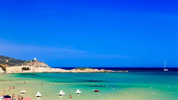 La plage de Chia su Giudeu, Sardaigne — Photo