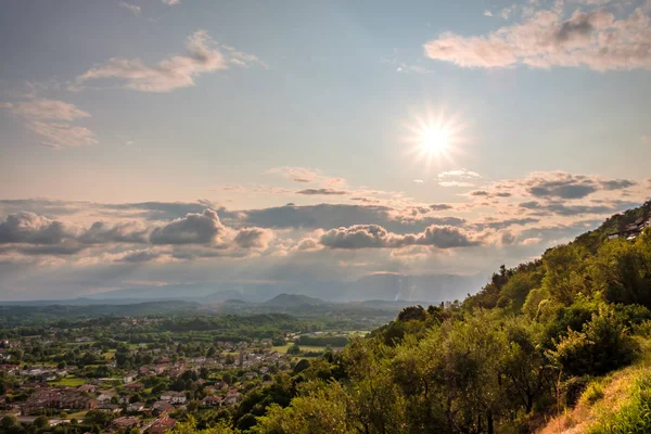 Stormy sunset in the italian countryside