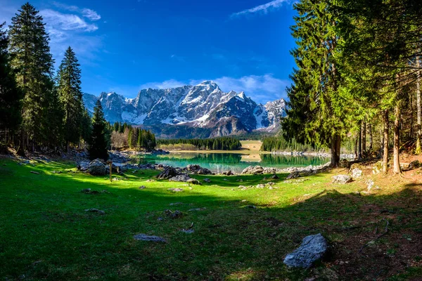 Spring morning at the alpine lake