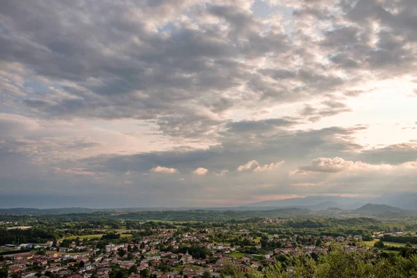 Sunset Stormy Evening Fields Friuli Venezia Giulia Italy — Stock Photo, Image