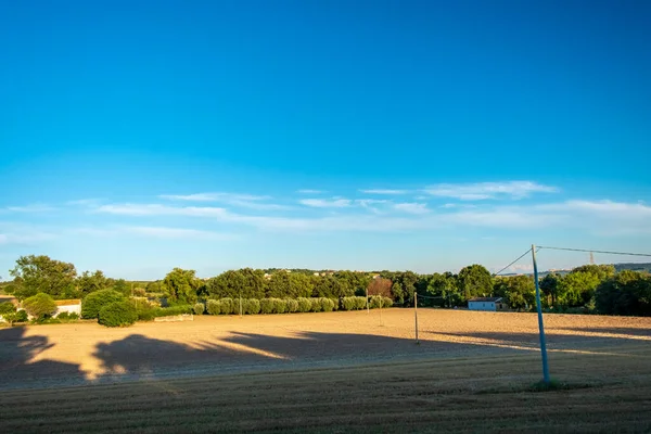 Puesta Sol Los Campos Marche Desde Pueblo Numana — Foto de Stock