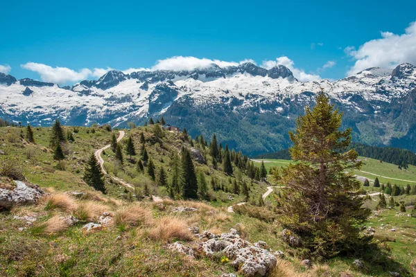 Vacker Vårdag Montasio Planen Julian Alps Friuli Venezia Giulia Italien — Stockfoto