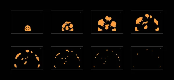 Dammexplosionseffekt Explosion Animation Effekt Animation Sprite Blad För Spel Tecknad — Stock vektor