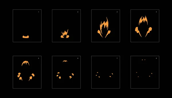 Эффект Взрыва Пыли Эффект Взрывной Анимации Animation Sprite Лист Игр — стоковый вектор