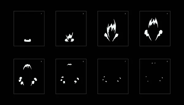 Эффект Взрывного Дыма Эффект Взрывной Анимации Animation Sprite Лист Игр — стоковый вектор