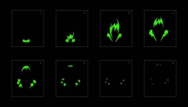 Efecto Explosión Líquida Efecto Animación Explosión Hoja Sprite Animación Para — Vector de stock