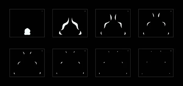Εκρηξη Καπνού Εκρηκτικό Εφέ Κίνησης Animation Sprite Φύλλο Για Παιχνίδια — Διανυσματικό Αρχείο
