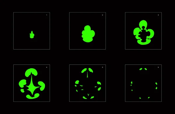 Flytande Explosionseffekt Explosion Animation Effekt Animation Sprite Blad För Spel — Stock vektor