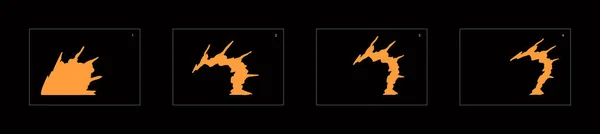 폭발적 애니메이션 애니메이션은 애니메이션의 배경이 스타일 애니메이션 1231 — 스톡 벡터