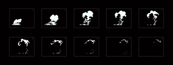 Robbanás Füsthatás Robbanás Animációs Effektus Animáció Sprite Lap Játékok Rajzfilm — Stock Vector