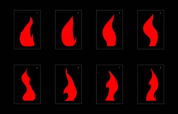 Эффект Пожара Эффект Взрывной Анимации Animation Sprite Лист Игр Мультфильмов — стоковый вектор