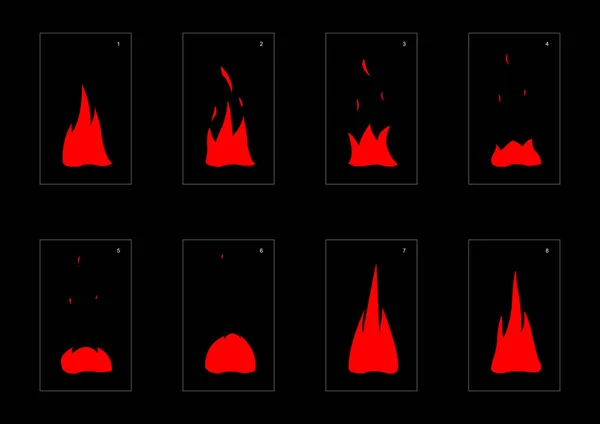 Effetto Esplosione Incendio Effetto Animazione Esplosione Animazione Sprite Foglio Giochi — Vettoriale Stock